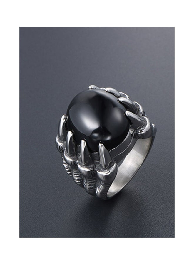 أو بي آي خاتم بايكر بتصميم بانك على شكل مخالب تنين شرير مرصع بحجر كريم على شكل صخرة 9 سنتيمترات - Image 2