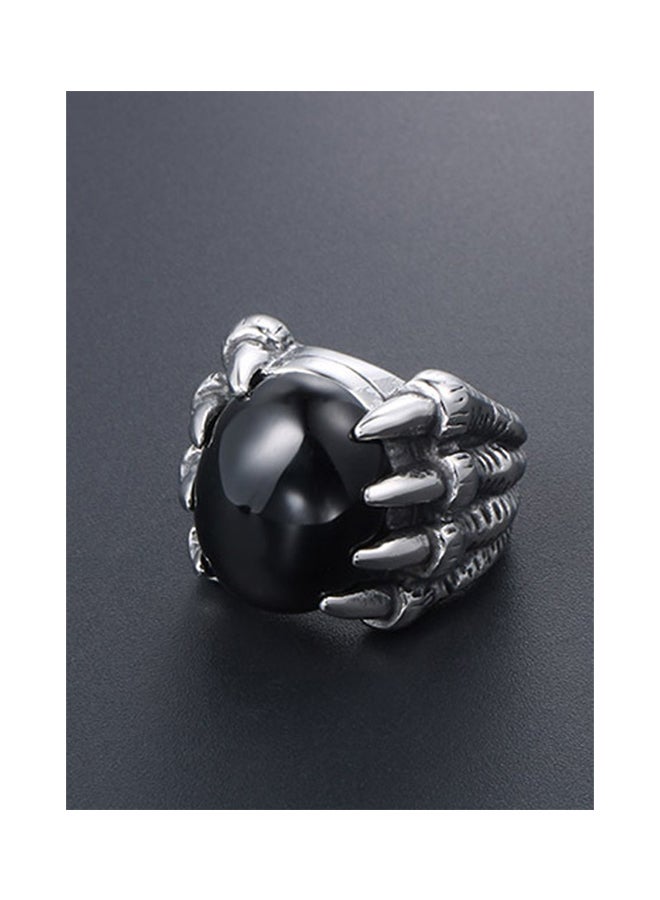 أو بي آي خاتم بايكر بتصميم بانك على شكل مخالب تنين شرير مرصع بحجر كريم على شكل صخرة 9 سنتيمترات - Image 3