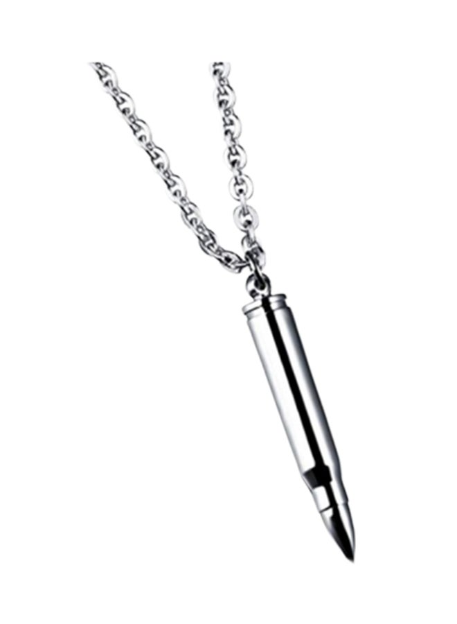 أو بي آي قلادة بدلاية من الستانلس ستيل بتصميم رصاصة مصقولة بطول 4.4 سم - Image 1
