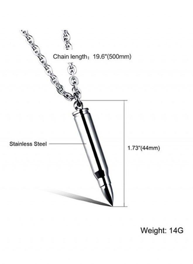 أو بي آي قلادة بدلاية من الستانلس ستيل بتصميم رصاصة مصقولة بطول 4.4 سم - Image 2