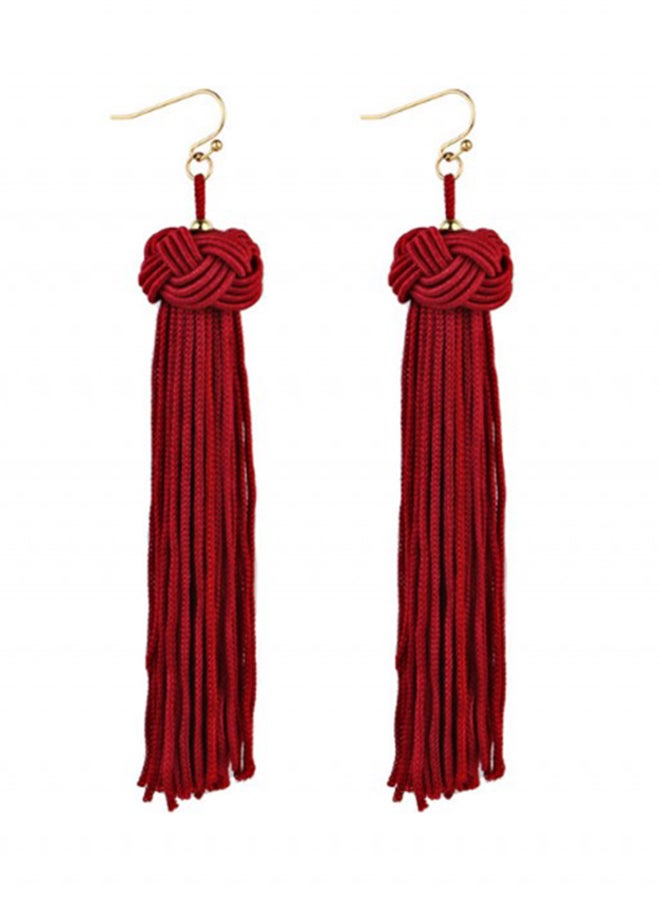 OPI Woven Long Knotted Tassel Earrings 13 x 1.1 Centimeter - Image 1