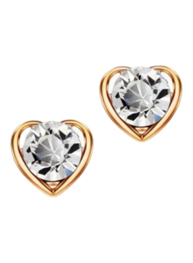 أو بي آي طقم مجوهرات بتصميم على شكل قلب مرصع بالكريستال من 3 قطع - Image 2