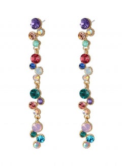 Long Strip Rhinestone Dangle Stud Earrings