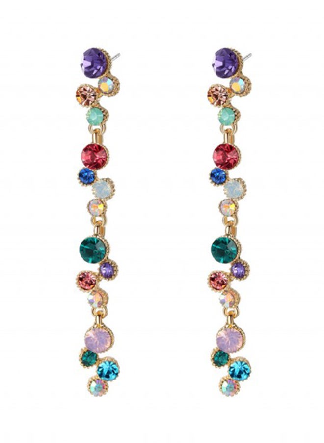 OPI - Long Strip Rhinestone Dangle Stud Earrings - Image 1