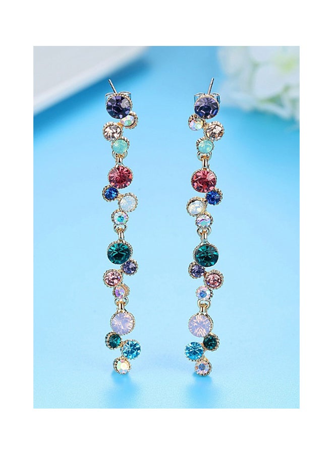 OPI - Long Strip Rhinestone Dangle Stud Earrings - Image 1