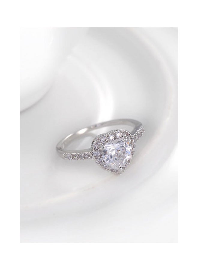 Heart Shaped Cubic Zirconia CZ Halo Ring 6 centimeter - v1556727330/N24283433A_2