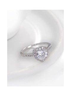 OPI Heart Shaped Cubic Zirconia CZ Halo Ring 6 centimeter  - Image 2