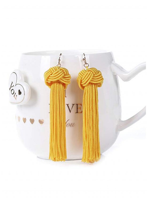 أو بي آي أقراط مسدلة طويلة مُزينة بأشكال الشرابة - Image 2