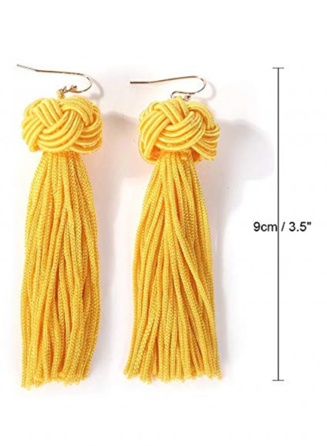 أو بي آي أقراط مسدلة طويلة مُزينة بأشكال الشرابة - Image 3