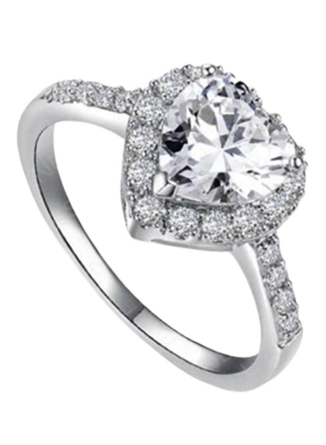 Heart Shaped Cubic Zirconia CZ Halo Ring 6 centimeter - v1556727331/N24283433A_1