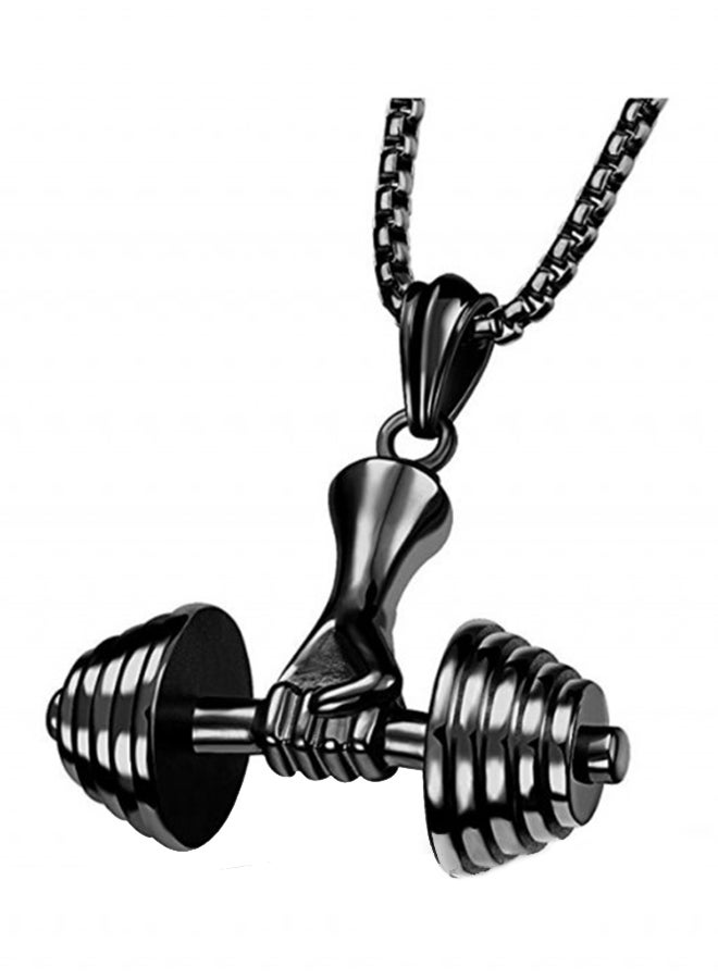 OPI Stainless Steel Dumbbells Pendant Necklace 