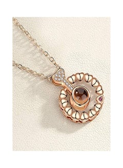 OPI 100 Different Languages I Love You Projection On Round Onyx Pendant Necklace 1.7 x 1.1 Centimeter  - Image 2