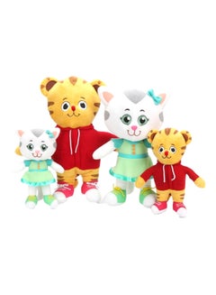 GObuy 4-Piece Daniel Tigers Neighbourhood Daniel And Katerina Stuffed Doll Toy 20-33cm  - Image 1