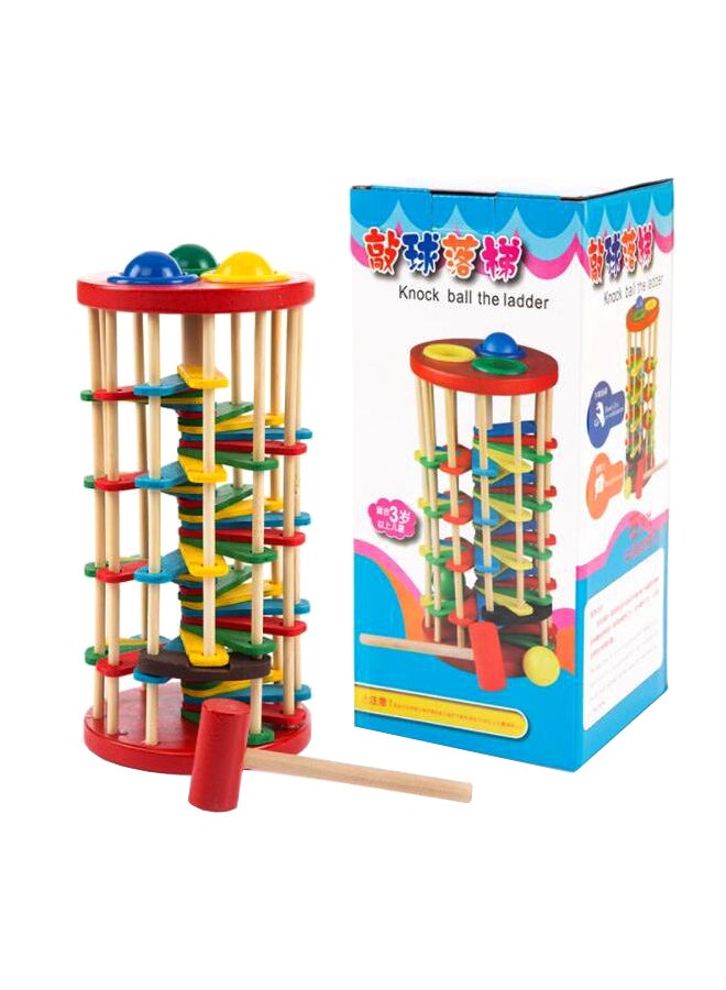 GObuy Deluxe Pound And Roll Wooden Tower Toy With Hammer Nailing - Image 1