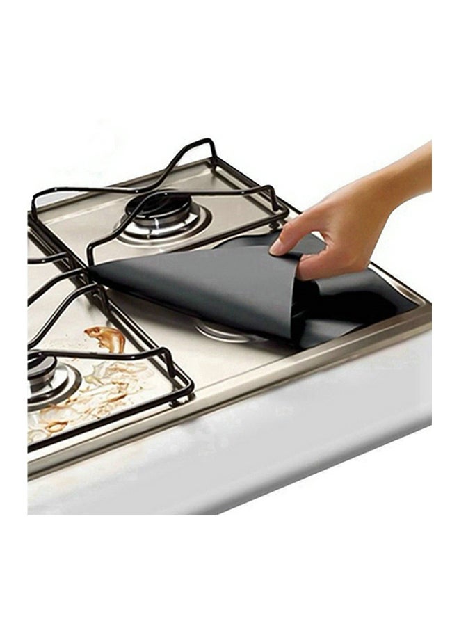 4-Piece Protective Gas Stove Mat Set Black 10.6x10.6inch - Image 5