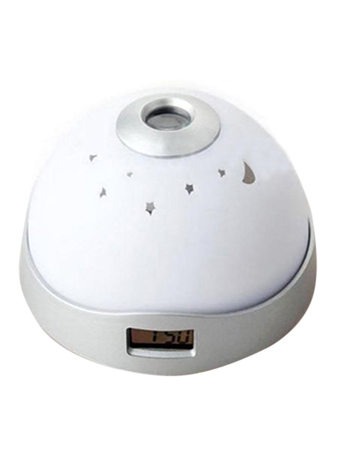 Sike LED Moon Star Time Projector Alarm Clock White 4x4x2.8cm - Image 1