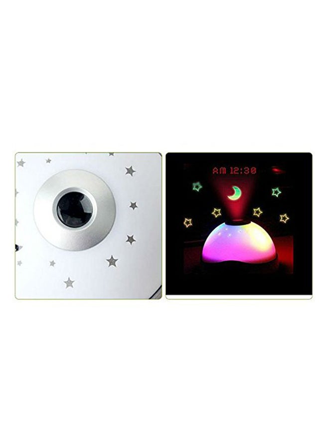 Sike LED Moon Star Time Projector Alarm Clock White 4x4x2.8cm - Image 3