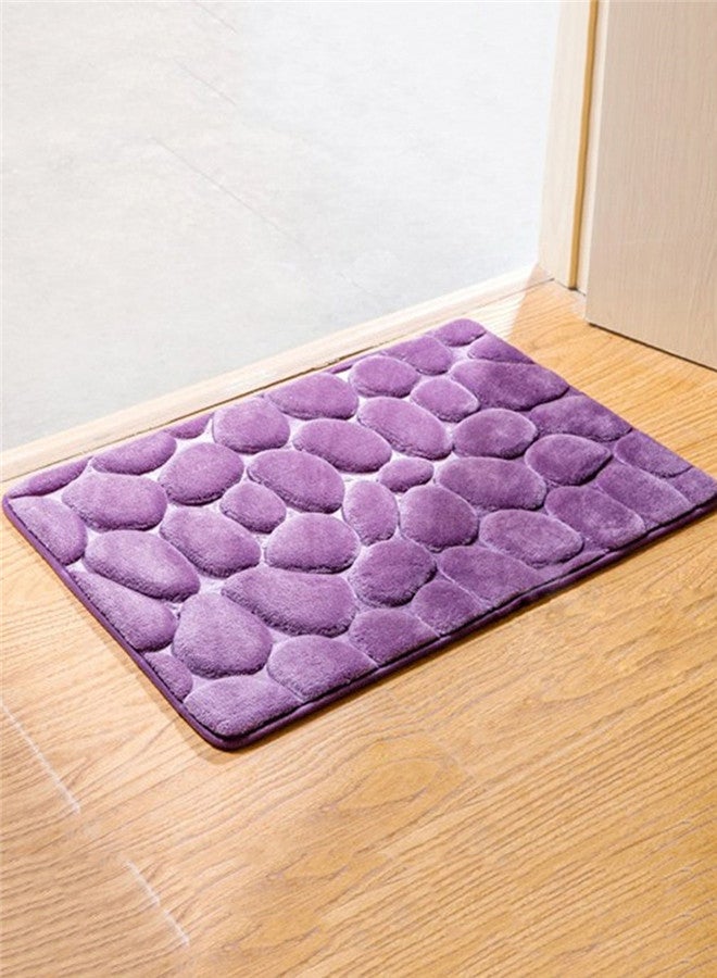 Sharpdo 3D Cobblestone Antiskid Door Mat Purple 40 x 60cm - Image 2