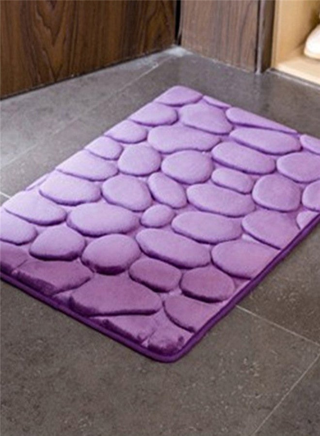 Sharpdo 3D Cobblestone Antiskid Door Mat Purple 40 x 60cm - Image 3