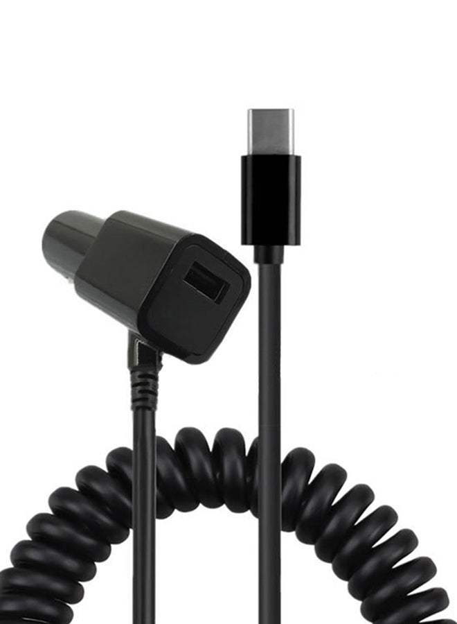 Type-C To Dual USB Car Charger Black/Silver