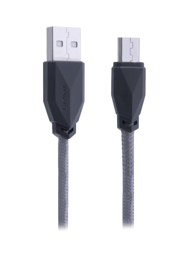 Awei Micro USB Data Cable Grey/Black - Image 1