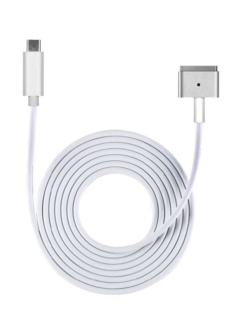 Type-C To Magsafe 2 T-Tip Power Adapter Cable White/Silver