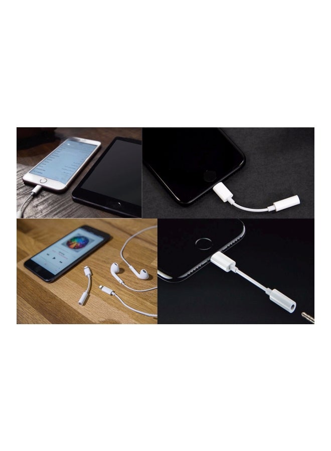 Generic - Audio To lightning Adopter For Apple iPhone 7 White - Image 1