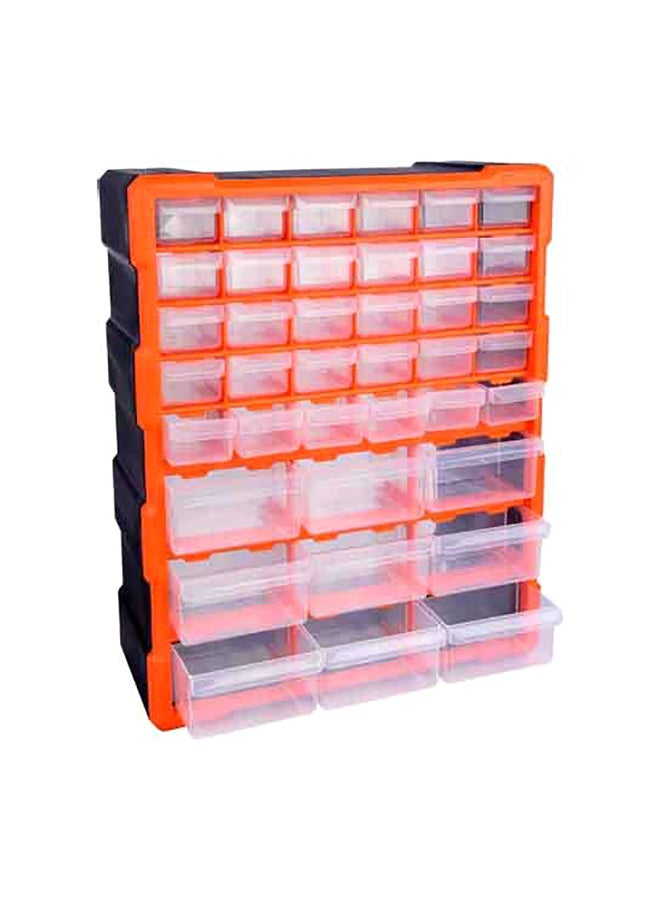 Tactix 39 Drawer Plastic Storage Box Black/Orange 