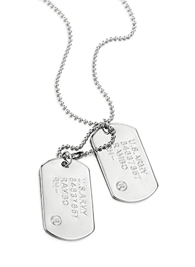 COOLSTEELANDBEYOND - 2-Piece Army Dog Tag Pendant Necklace - Image 1