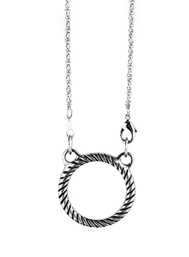 Brass Pewter Rope Chain Pendant Necklace