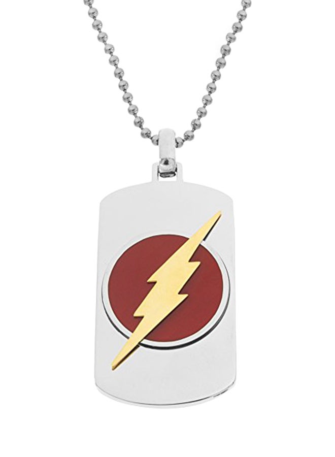 DC Comics Stainless Steel The Flash Logo Pendant Necklace 
