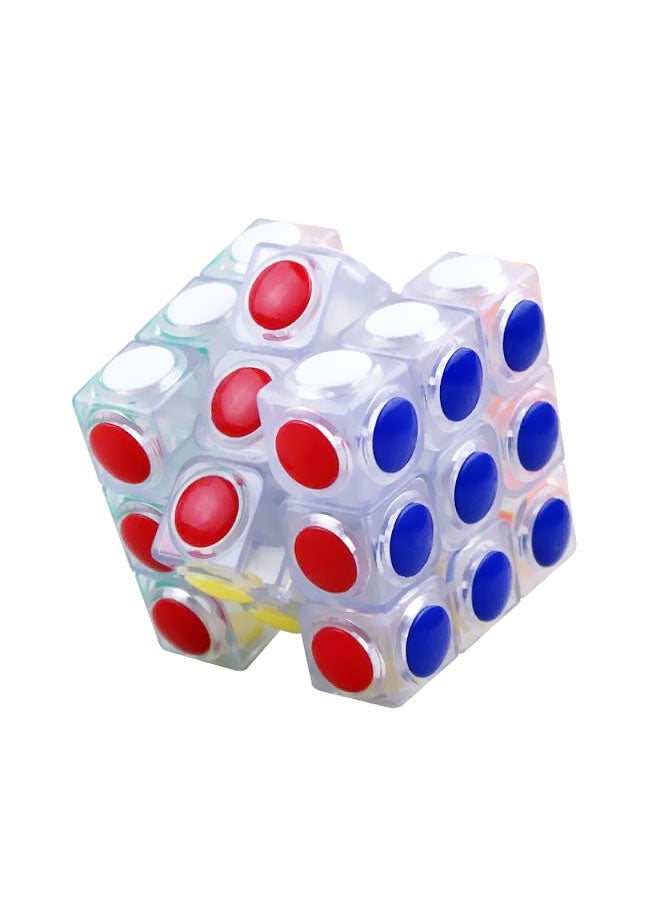GObuy 3x3x3 Transparent Circular Point Rubik's Cube m285 - Image 1