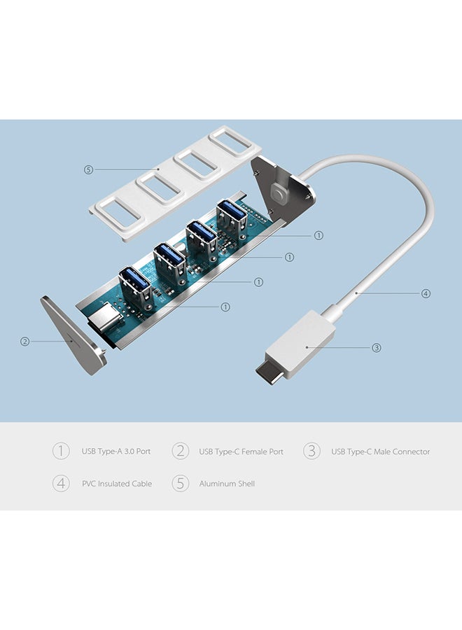 دودوكول موزع بأربعة منافذ USB ذهبي وردي/أبيض  - Image 5
