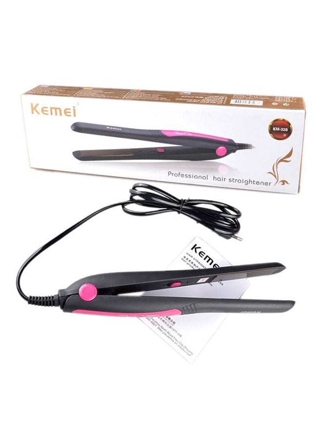 Kemei KM-328 Professional Hair Straightener Black/Pink 300grams  - Image 1