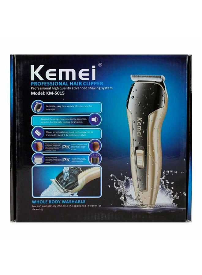 Kemei Km-5015 Professional Rechargeable Hair Trimmer Kit Gold/Black - Image 1
