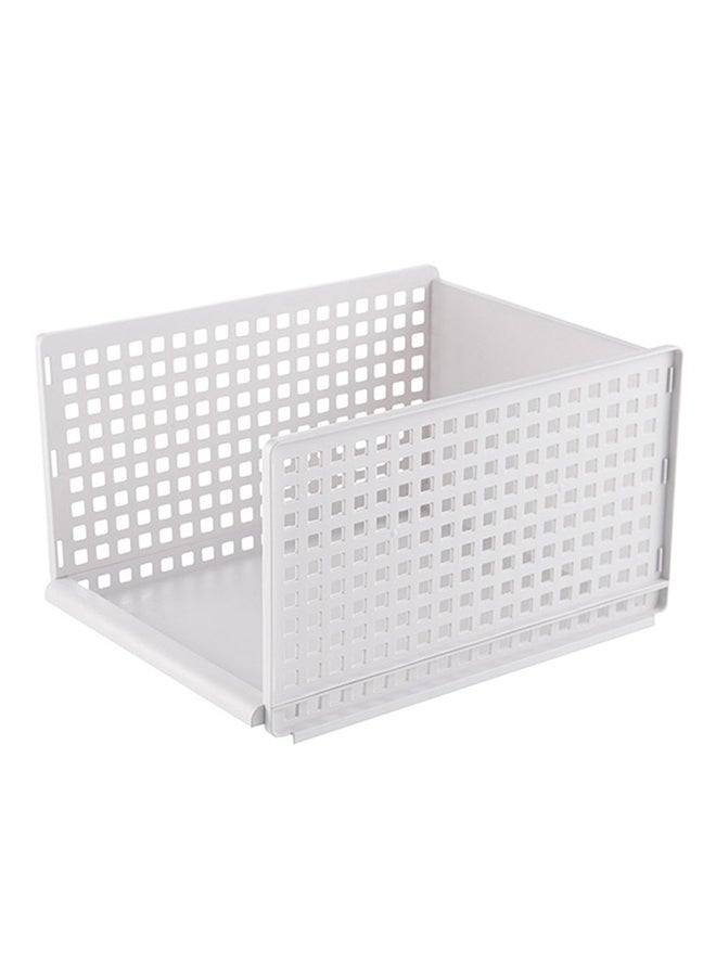 سلة تخزين لترتيب خزانة الملابس أبيض 42.5 x 33 x 25سم
