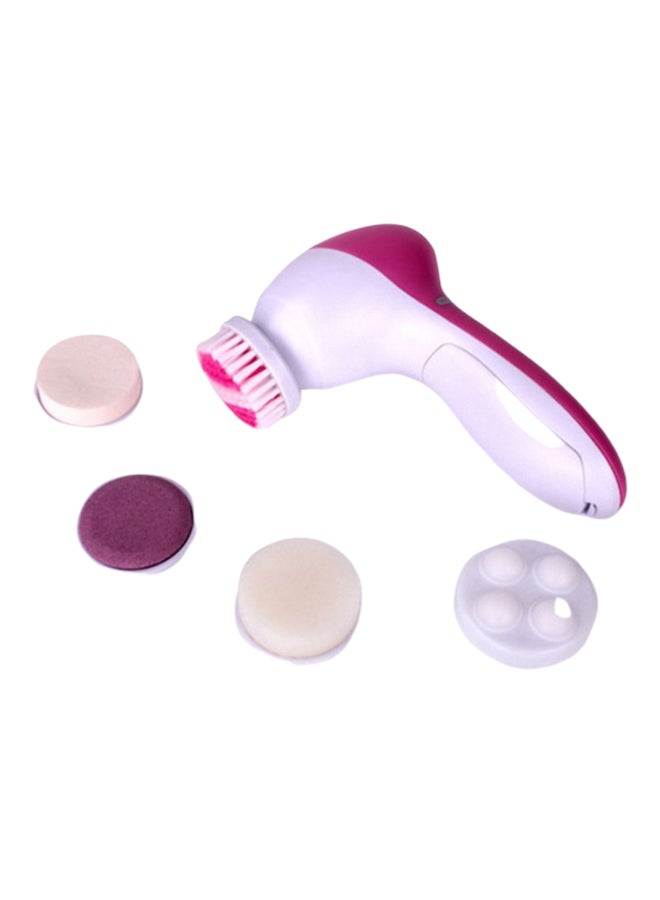 5 In 1 Electric Facial Face Pore Cleanser Body Cleaning Massage Machine White/Pink 300grams
