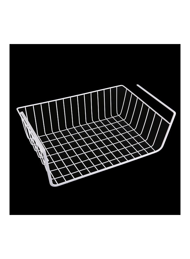 Under Shelf Storage Basket With Rack White/Silver 29 x 10 x 14.5cm - Image 2