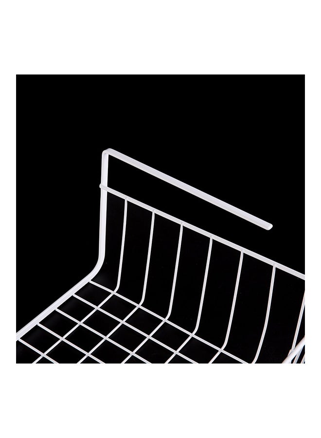 Under Shelf Storage Basket With Rack White/Silver 29 x 10 x 14.5cm - Image 3