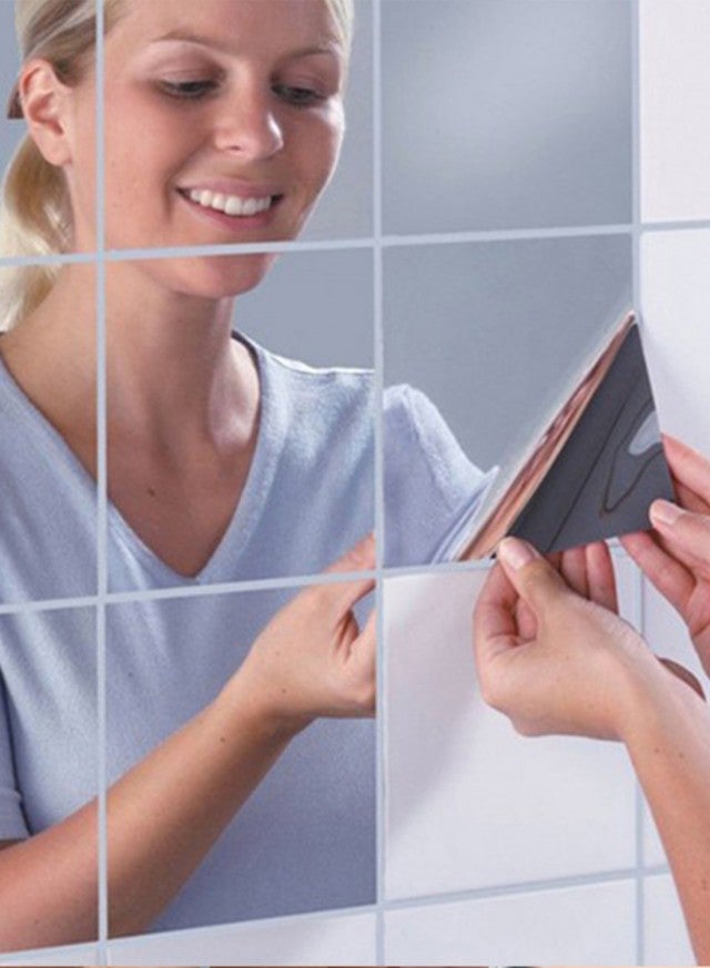 ملصق جدار قابل للإزالة على شكل مرآة أبيض 60 X 45Ø³Ù†ØªÙŠÙ…ØªØ±