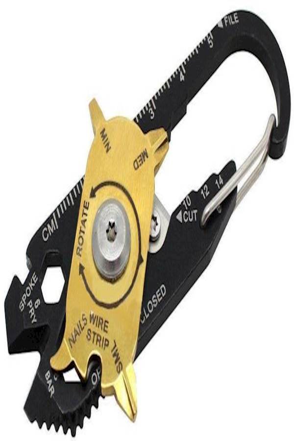 Mini 20-In-1 Pocket Multipurpose Keychain Tool Black
