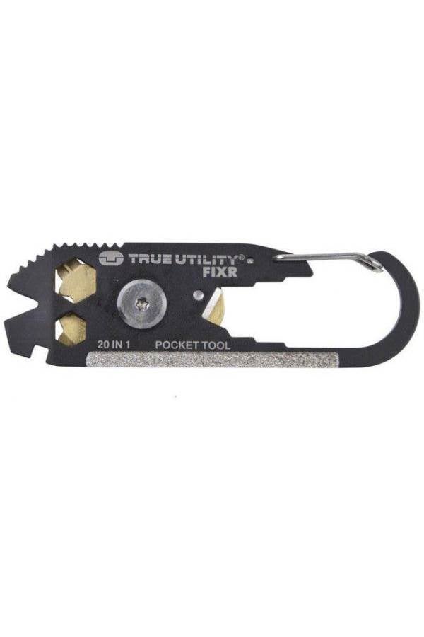 Mini 20-In-1 Pocket Multipurpose Keychain Tool Black