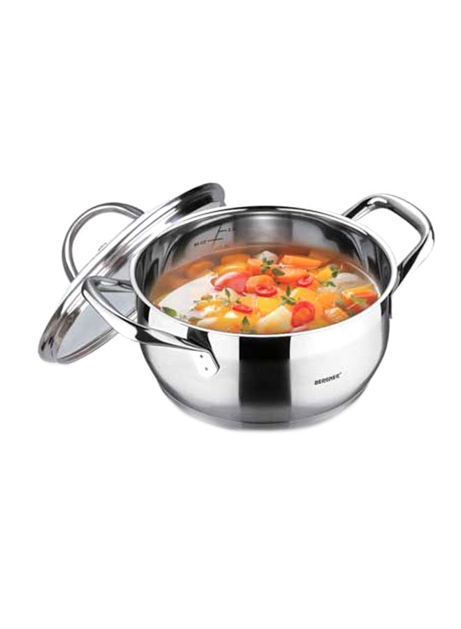 بيرجنر طاجن طهي بقاعدة مصممة بالحث المغناطيسي مع غطاء فضي 27.5x36x24.5سم