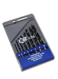 KiTools 8-Piece Drill Bit Set For Wood Blue/Grey/Black 15cm  - Image 2
