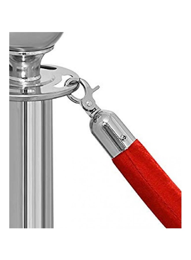 Mosac - 2-Piece Stand Multi-Purpose Queue Manager With Twisted Rope Red/Silver - Image 1