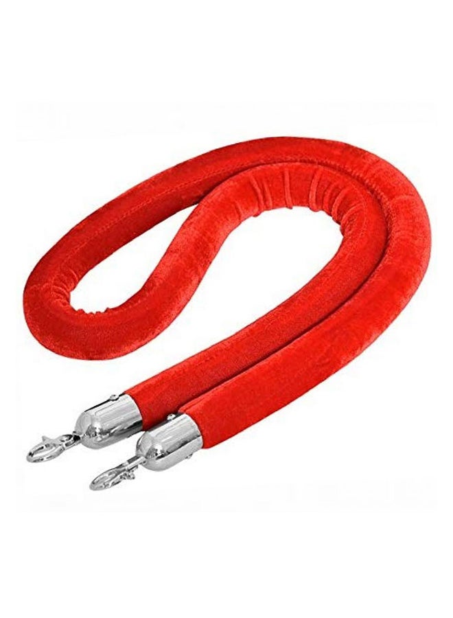 Mosac - 2-Piece Stand Multi-Purpose Queue Manager With Twisted Rope Red/Silver - Image 1