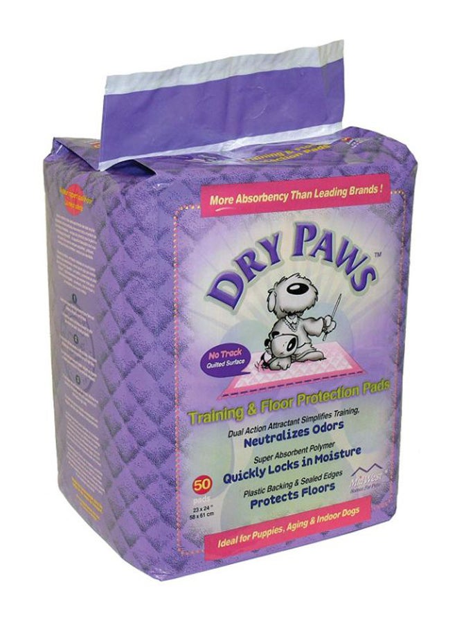 ميدويست طقم وسادات حماية دراي بوز للأرضية وتدريب الحيوانات الأليفة من 50 قطعة أرجواني 58 x 61سم - Image 1