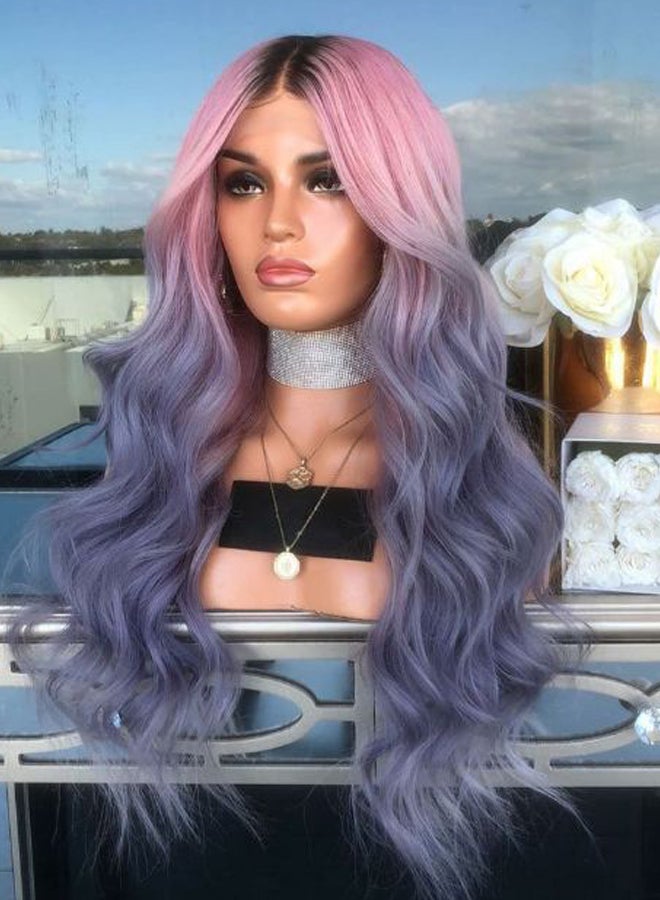 Sharpdo Synthetic Hair Wig Pink/Blue 70cm - Image 2