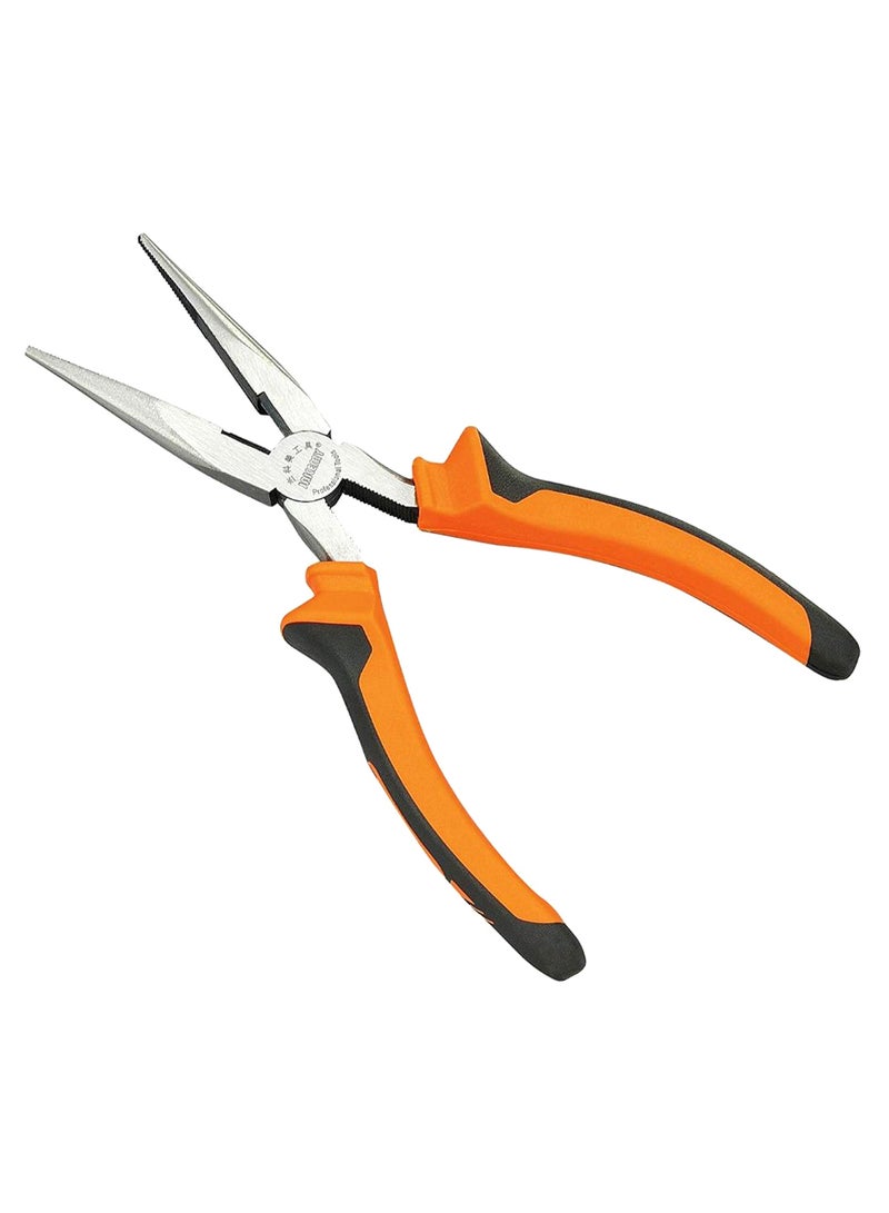Long Nose Plier Orange/Black/Silver 8inch