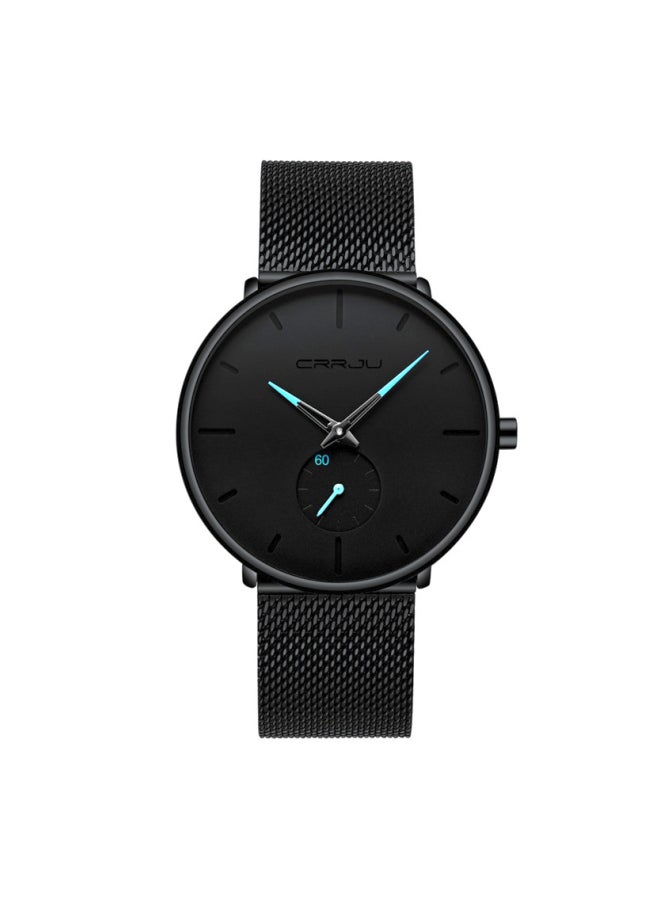 كرجو ساعة يد بعقارب مقاومة للماء طراز CRRJU2150 - مقاس 40 مم - لون أسود للرجال